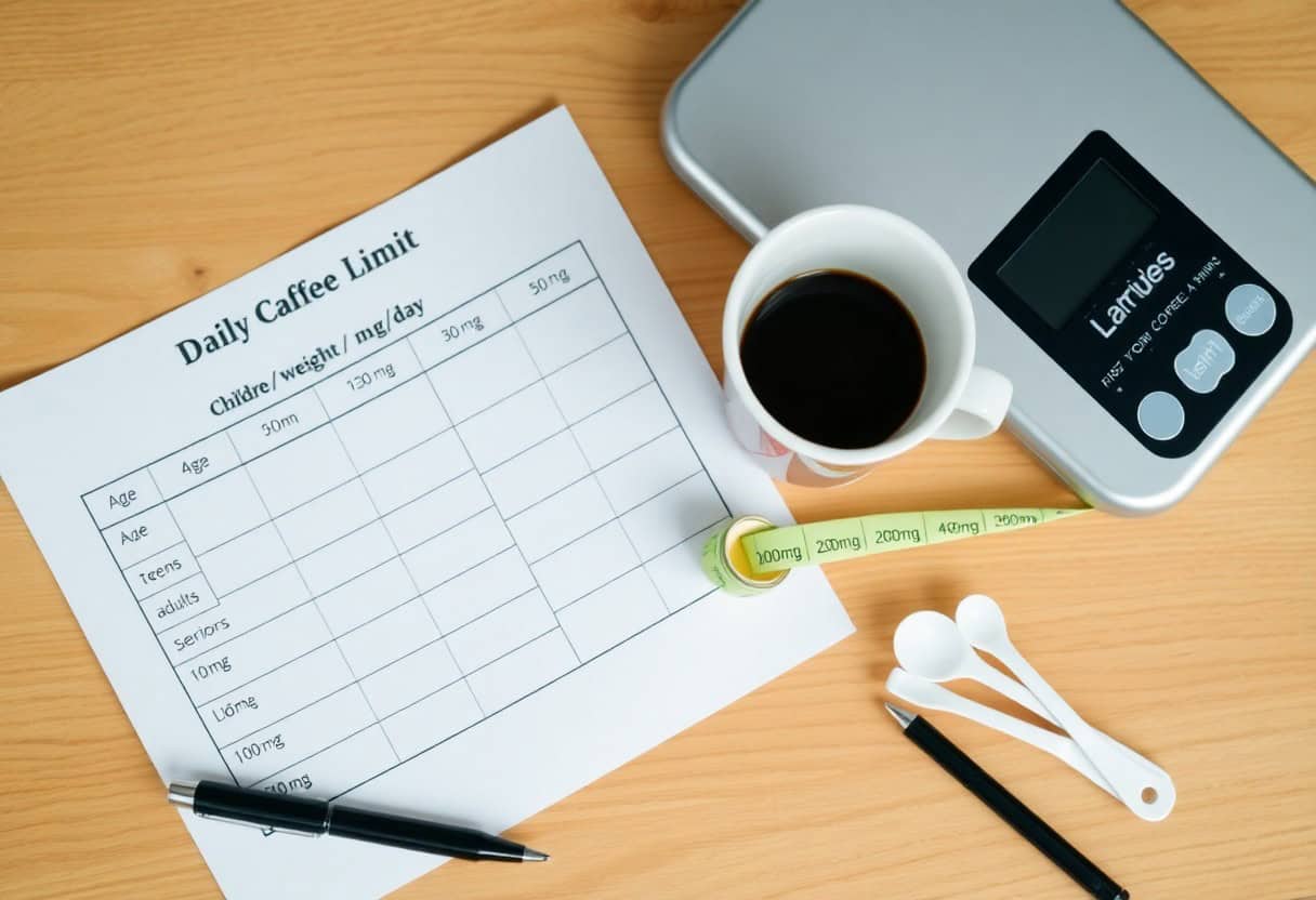 daily caffeine limit — safe doses chart by age and weight
