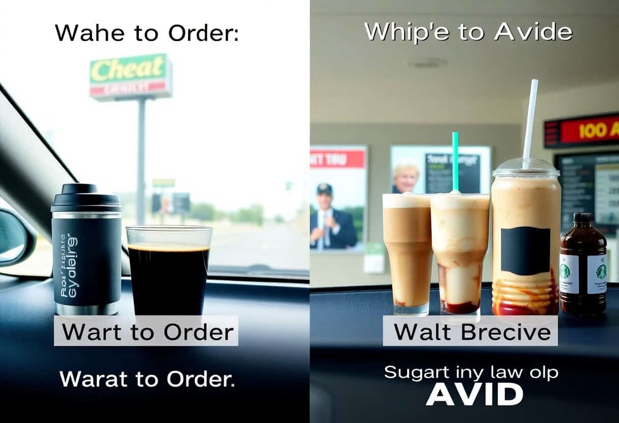 Drive-Thru Coffee — driver collecting coffee at a drive-thru window