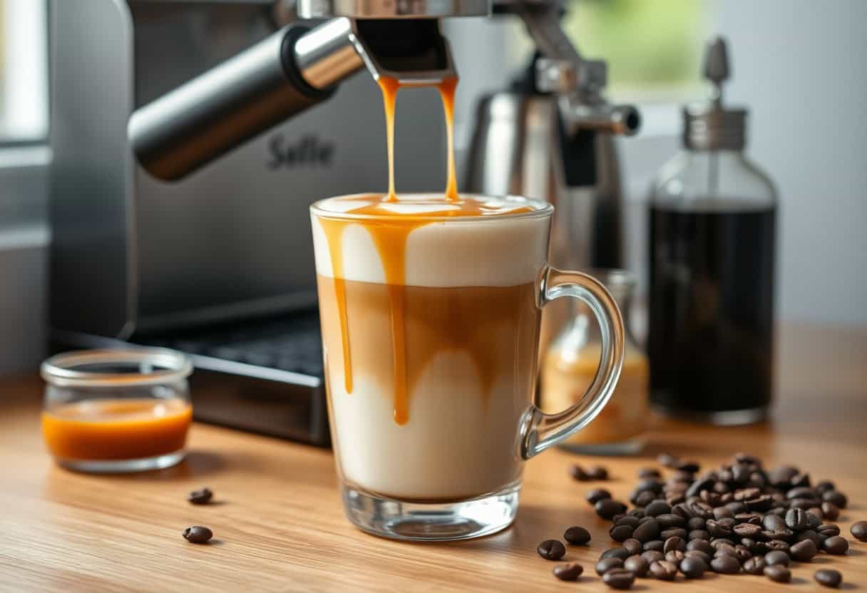 caramel macchiato — coffee preparation photo