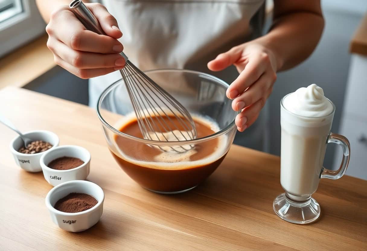 dalgona whipped coffee — coffee preparation photo