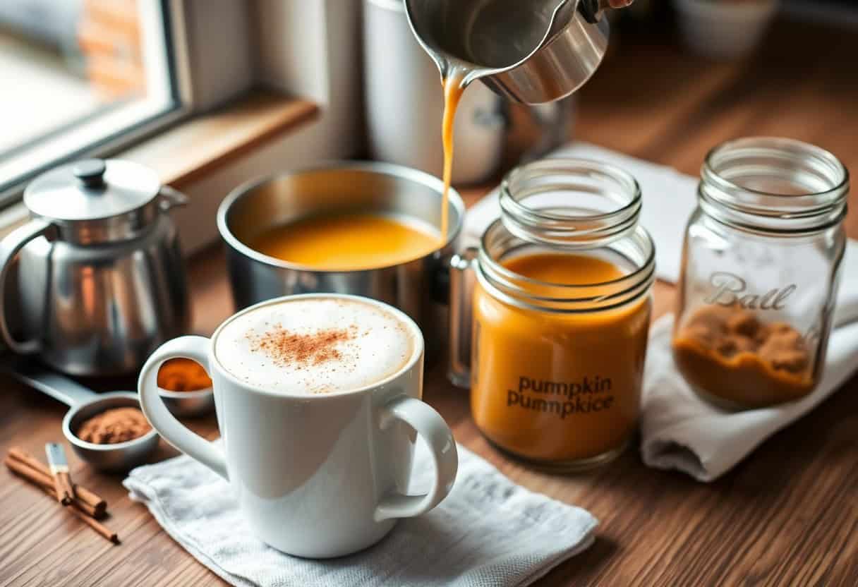 pumpkin spice latte — coffee preparation photo