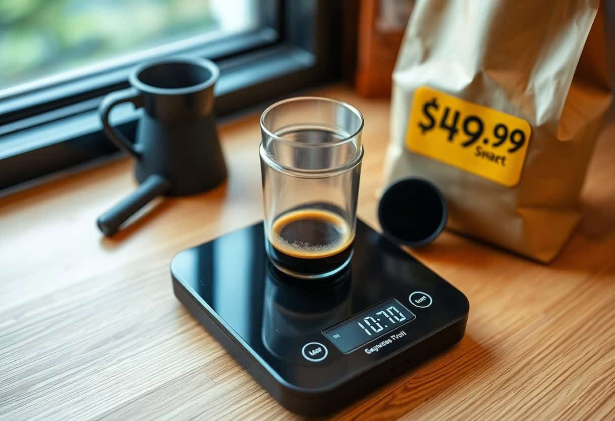 Best coffee scale for home baristas — precision scale with timer on counter