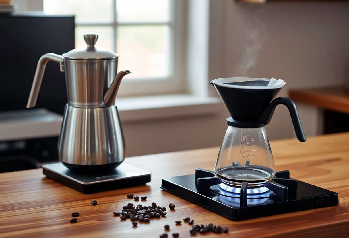 best gooseneck kettle — precise pour over coffee setup