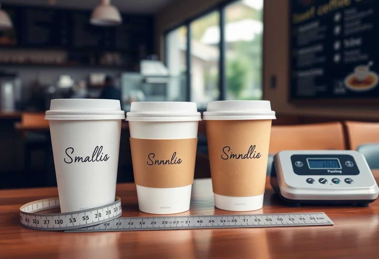Drink Sizes — coffee shop cups compared from small to large