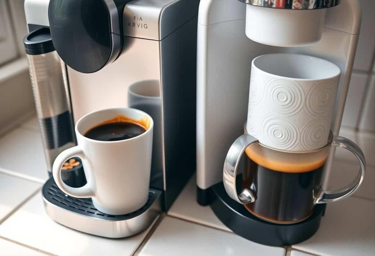 Nespresso vs Keurig — pod coffee machines side by side