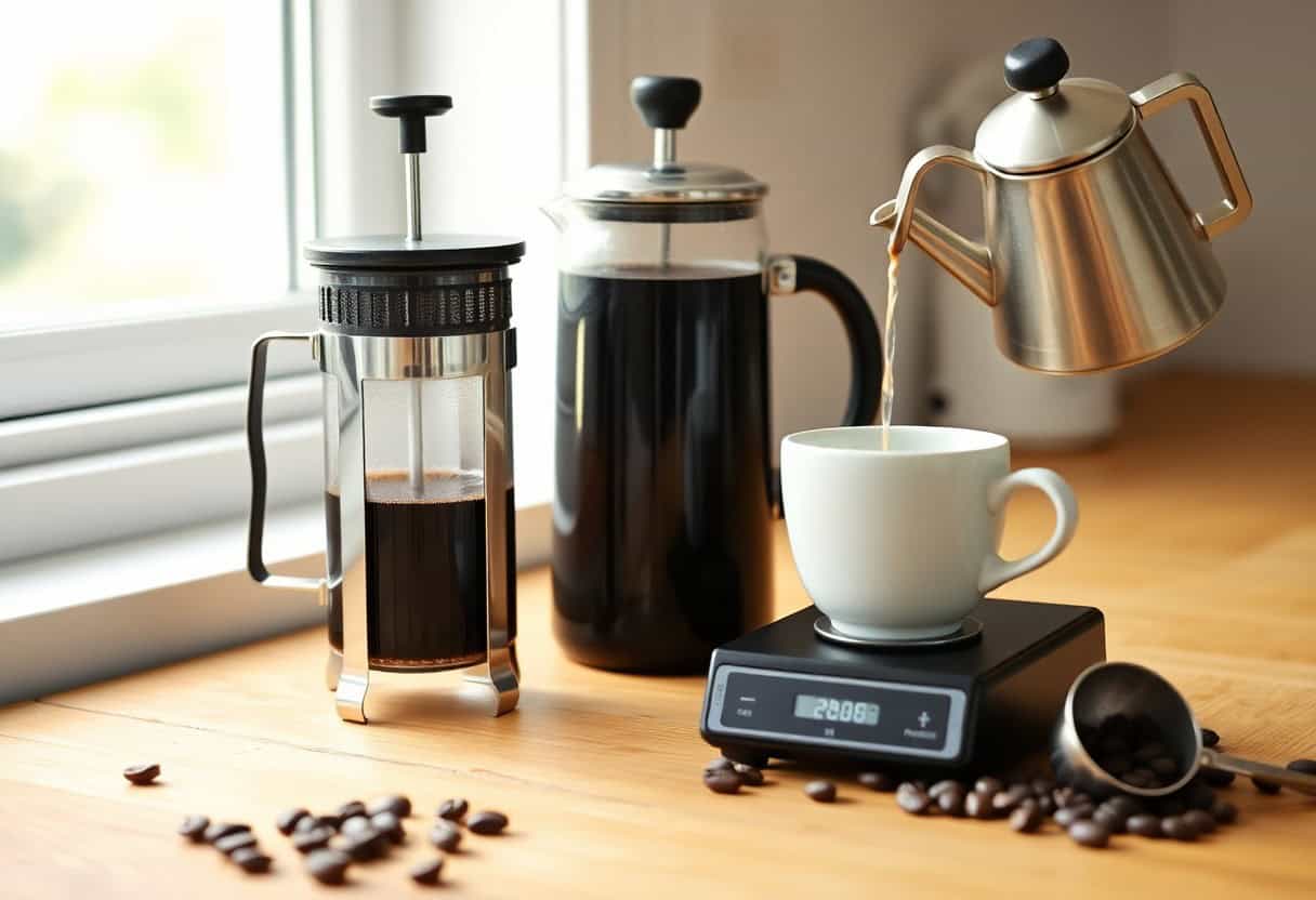 AeroPress vs French Press — side-by-side coffee brewer comparison